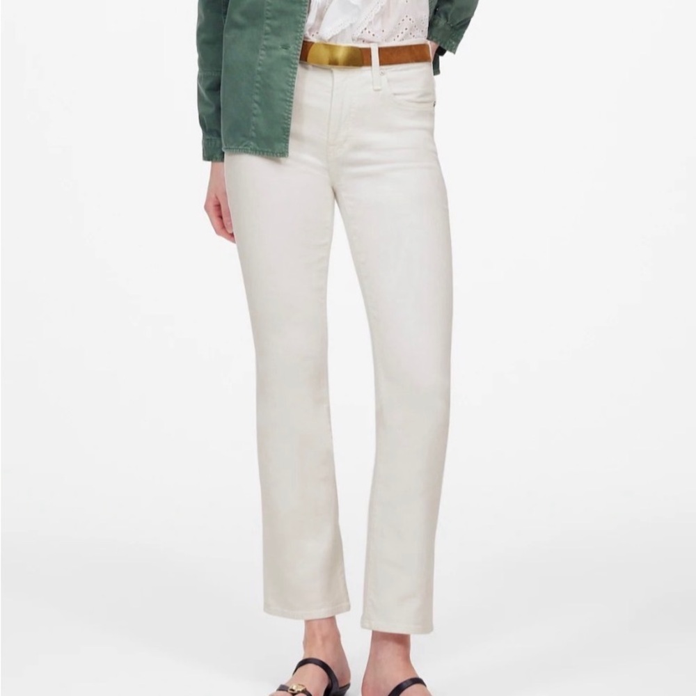 Madewell Mid-Rise Kick Out White Jeans